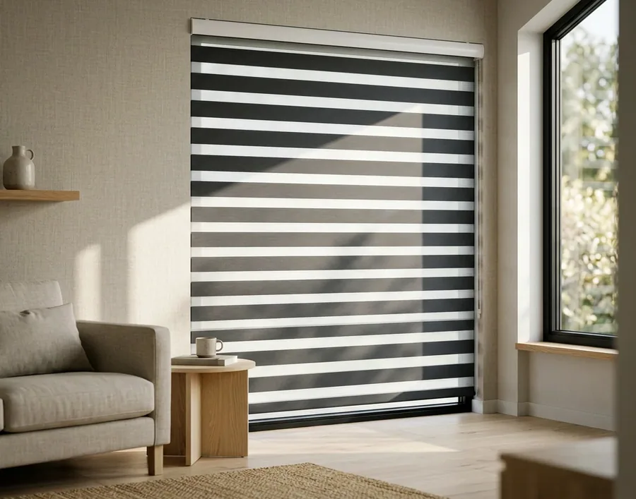 Day-night blinds fitted in a Woodhill home